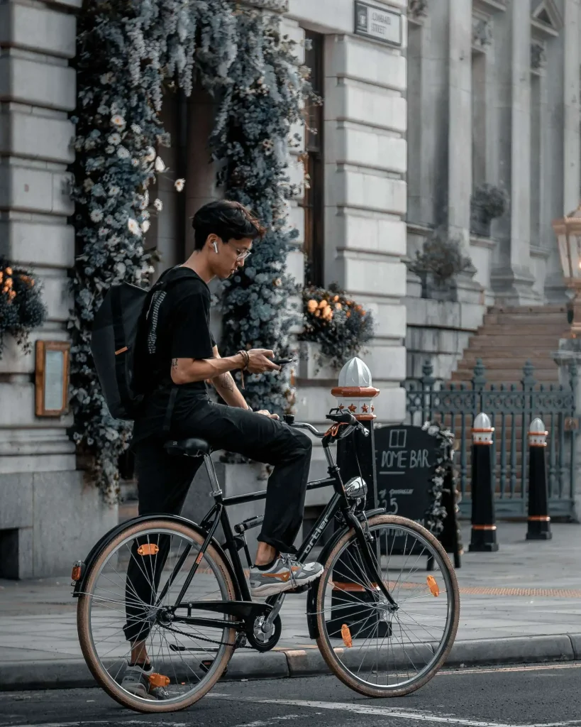 Guy in a bike in London