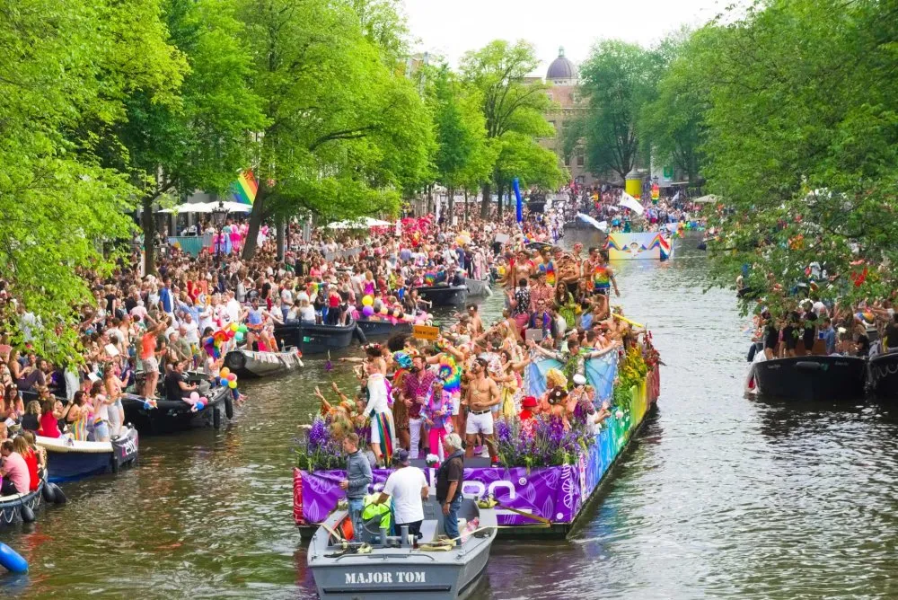 Amsterdam pride in canals